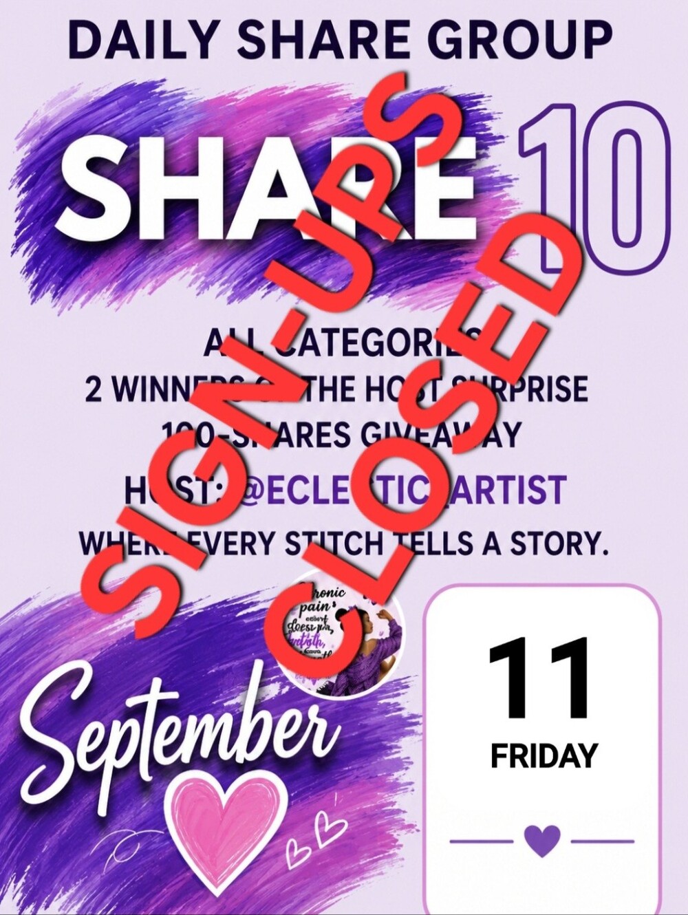 Share 10 FRIDAY 9/11/26 CLOSED